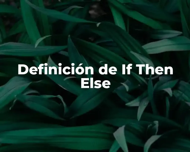 Definición de If Then Else