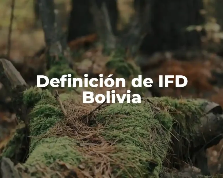 Definición de IFD Bolivia