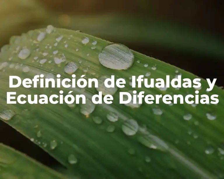 Definición de Ifualdas y Ecuación de Diferencias