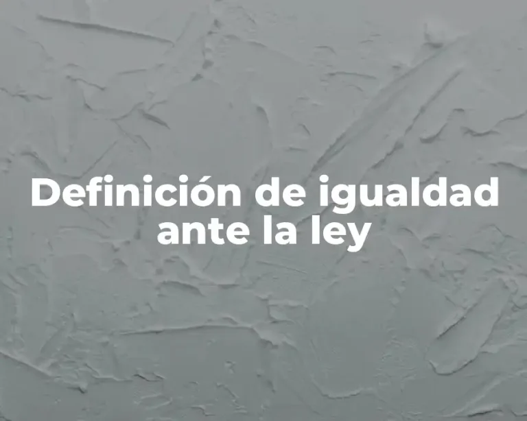 Definición de igualdad ante la ley