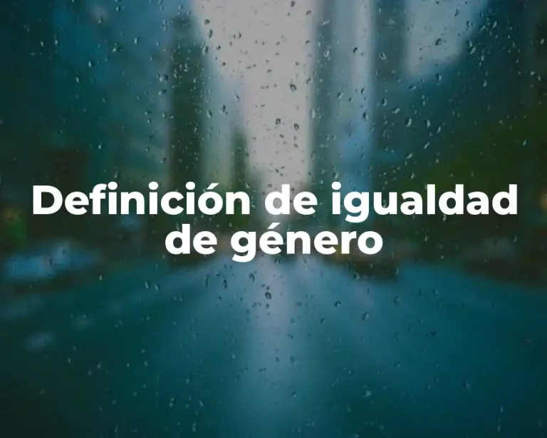 Definición de igualdad de género
