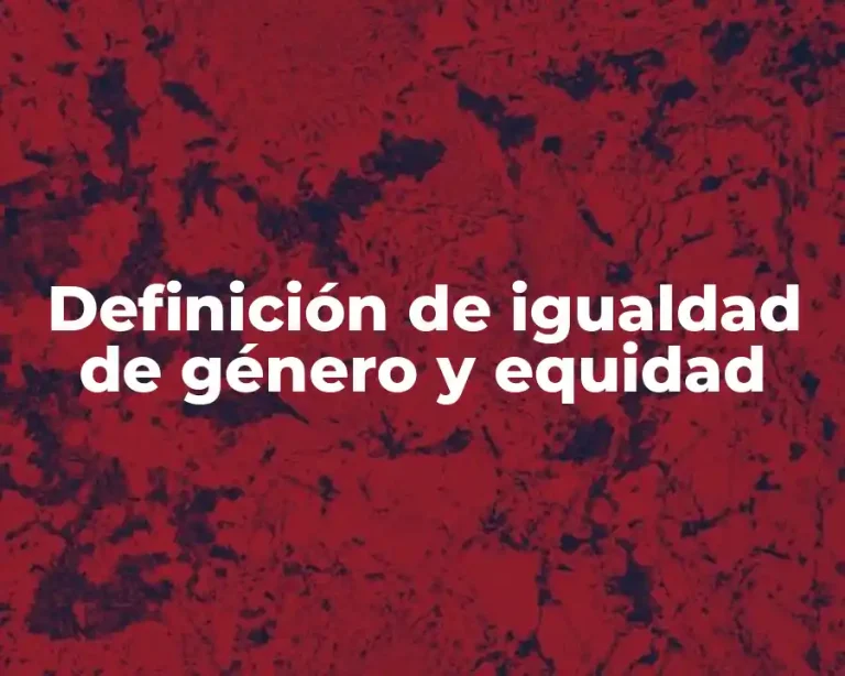 Definición de igualdad de género y equidad