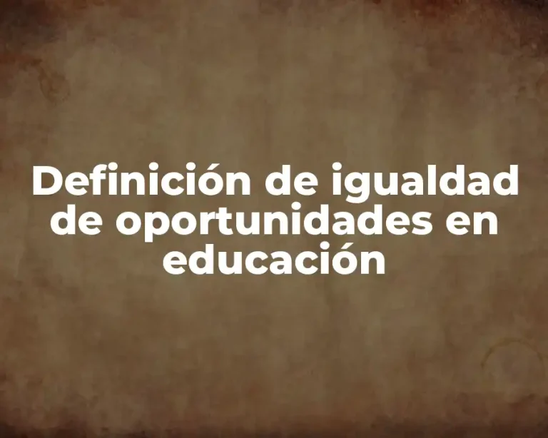 Definición de igualdad de oportunidades en educación