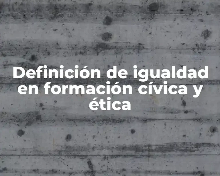 Definición de igualdad en formación cívica y ética