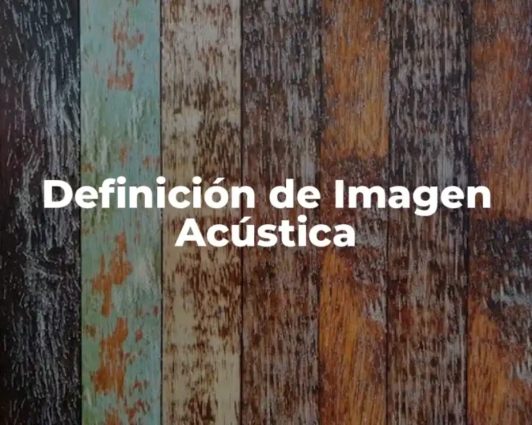 Definición de Imagen Acústica