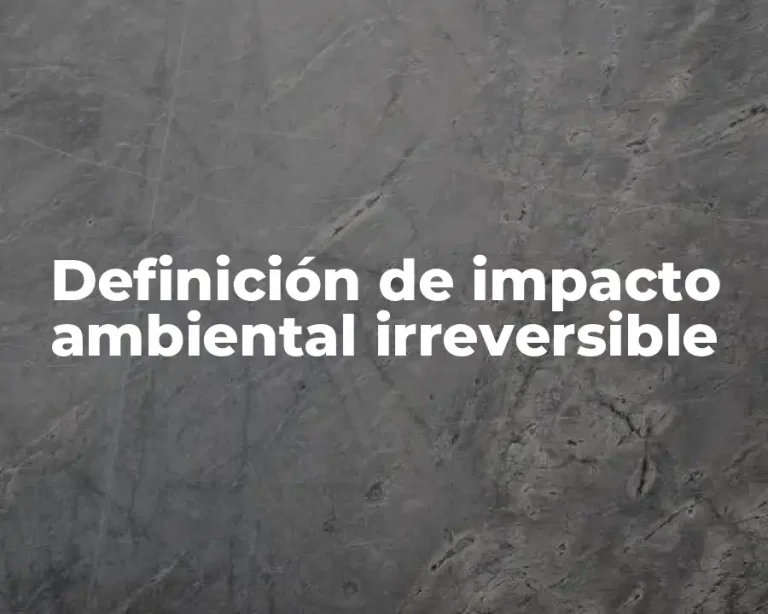Definición de impacto ambiental irreversible
