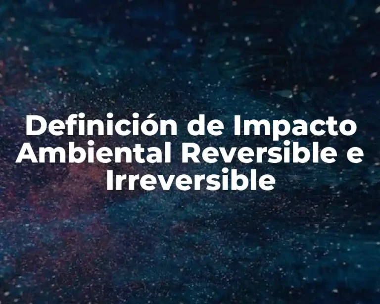 Definición de Impacto Ambiental Reversible e Irreversible