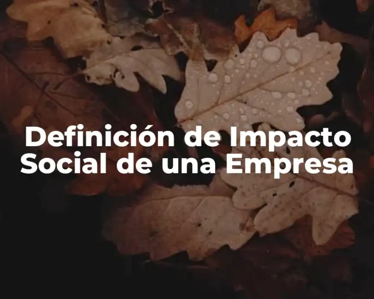Definición de Impacto Social de una Empresa