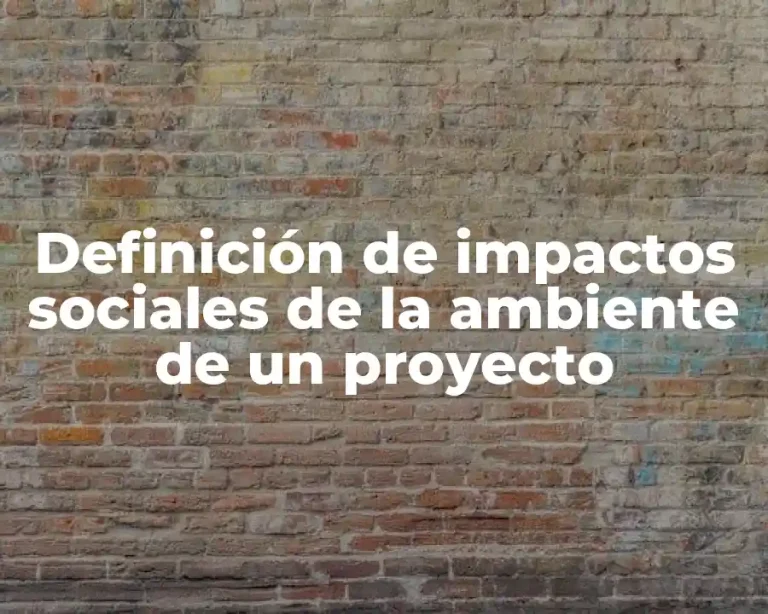 Definición de impactos sociales de la ambiente de un proyecto