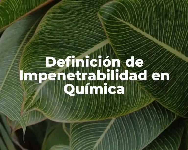 Definición de Impenetrabilidad en Química