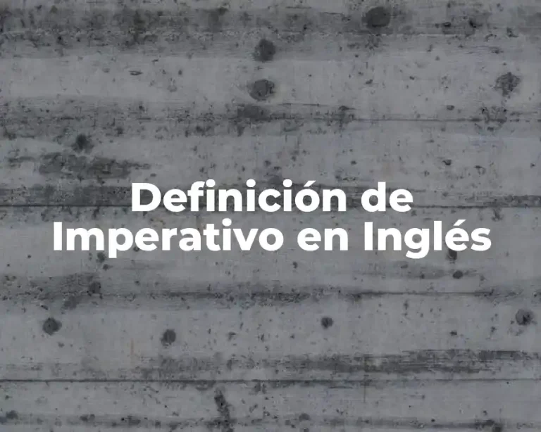 Definición de Imperativo en Inglés
