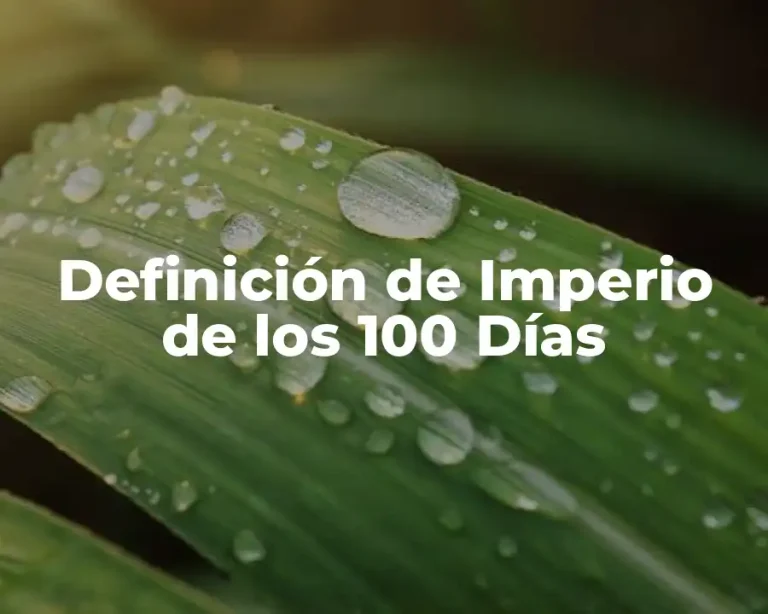Definición de Imperio de los 100 Días