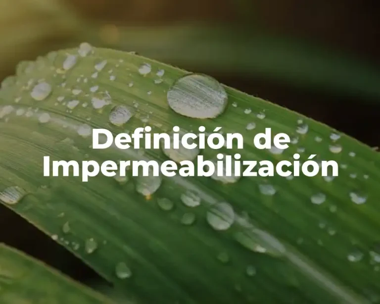 Definición de Impermeabilización