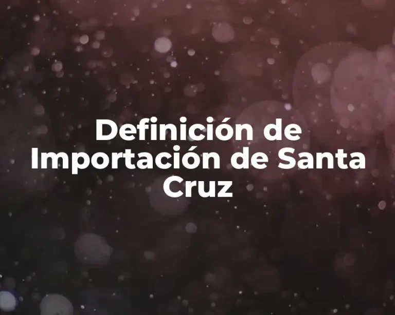 Definición de Importación de Santa Cruz