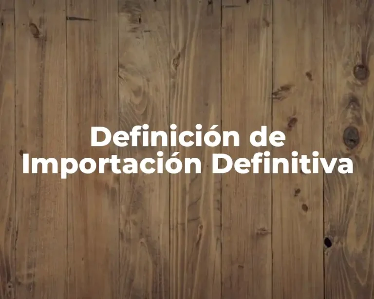 Definición de Importación Definitiva