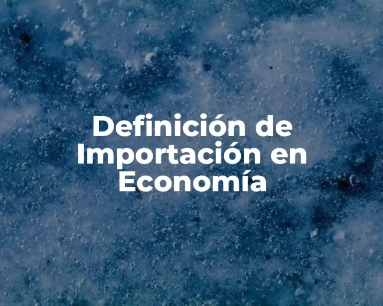 Definición de Importación en Economía