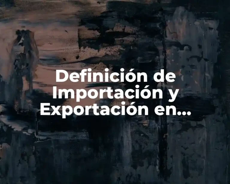 Definición de Importación y Exportación en Macroeconomía