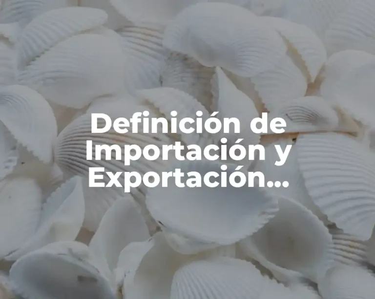 Definición de Importación y Exportación Fundamento Legal