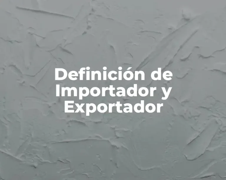 Definición de Importador y Exportador