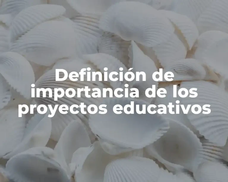 Definición de importancia de los proyectos educativos