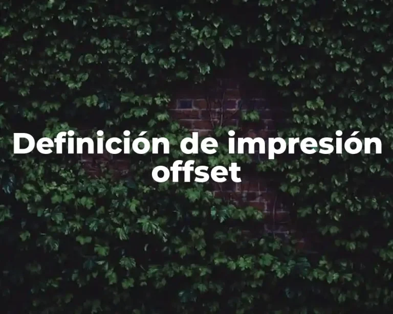 Definición de impresión offset