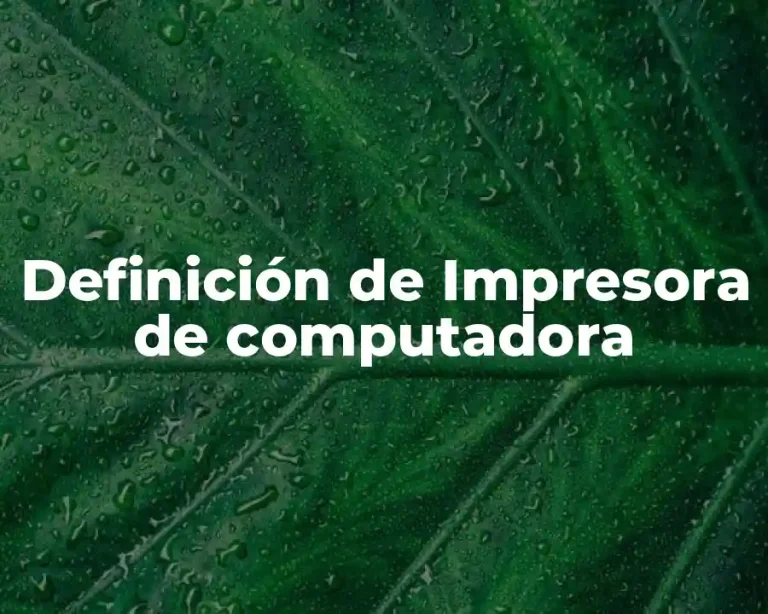 Definición de Impresora de computadora