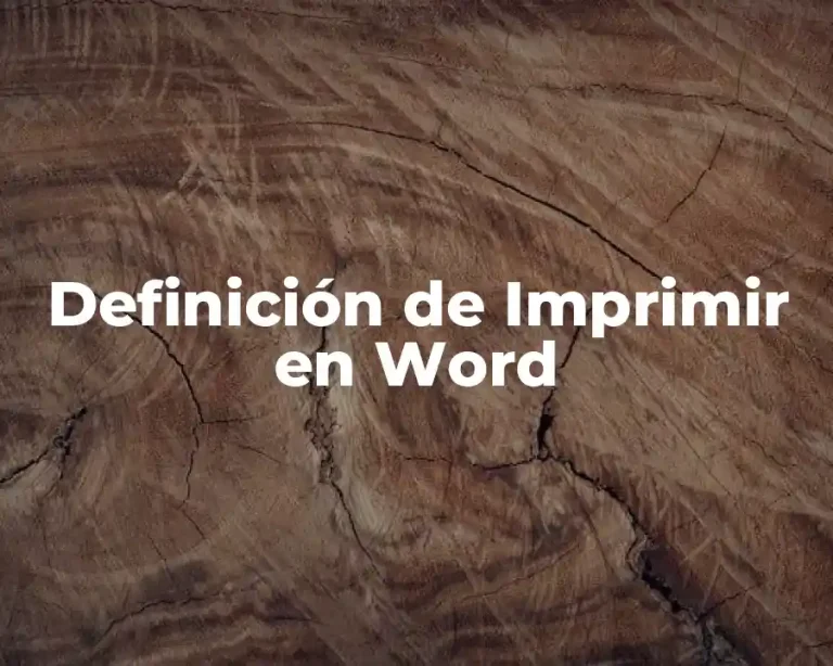 Definición de Imprimir en Word