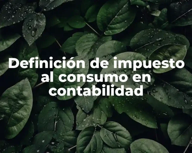 Definición de impuesto al consumo en contabilidad