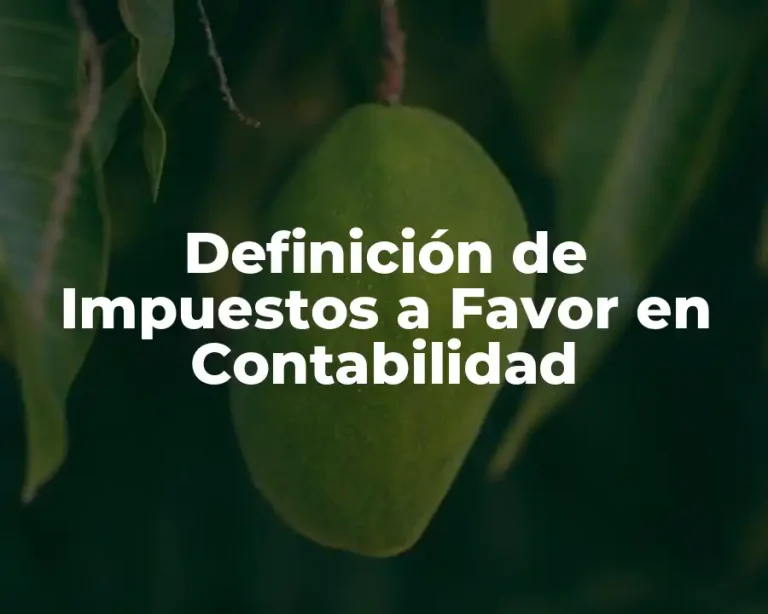 Definición de Impuestos a Favor en Contabilidad