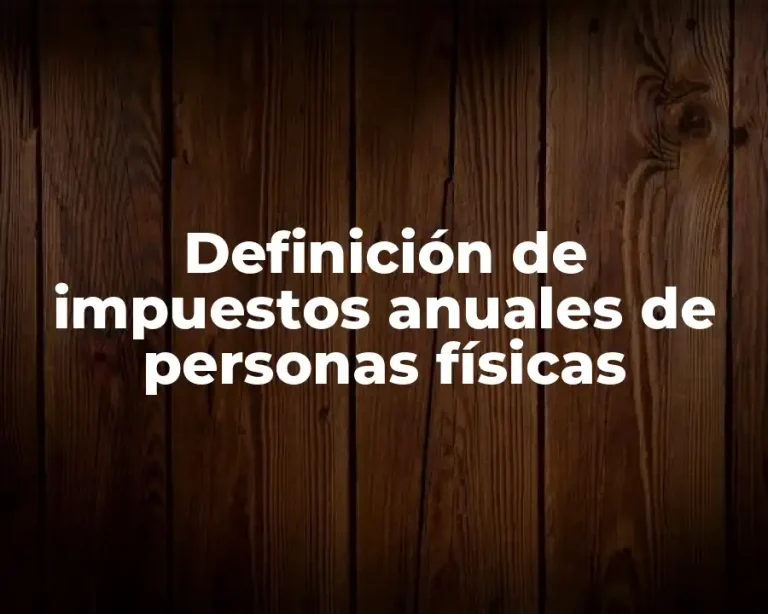 Definición de impuestos anuales de personas físicas