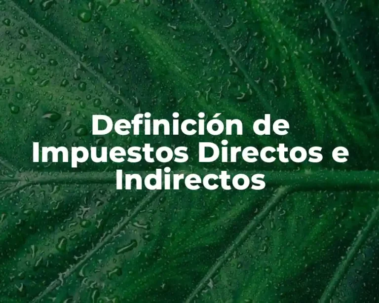 Definición de Impuestos Directos e Indirectos