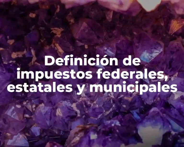 Definición de impuestos federales, estatales y municipales