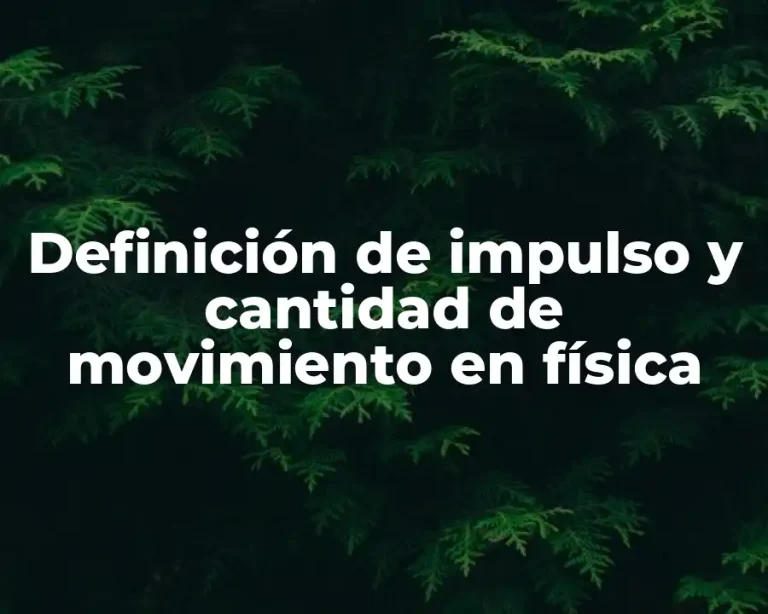 Definición de impulso y cantidad de movimiento en física