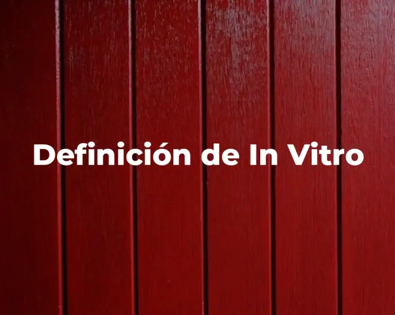 Definición de In Vitro