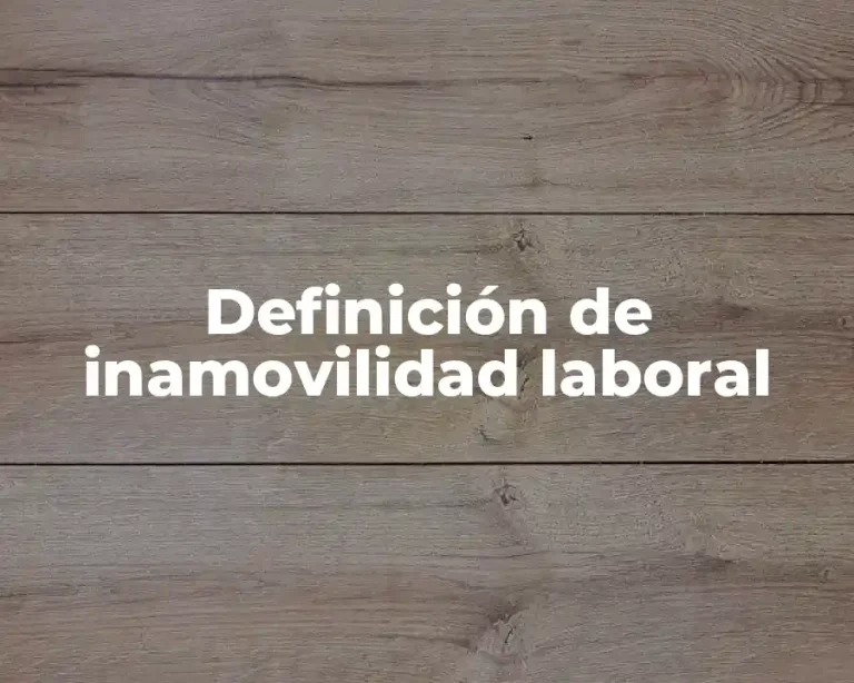 Definición de inamovilidad laboral