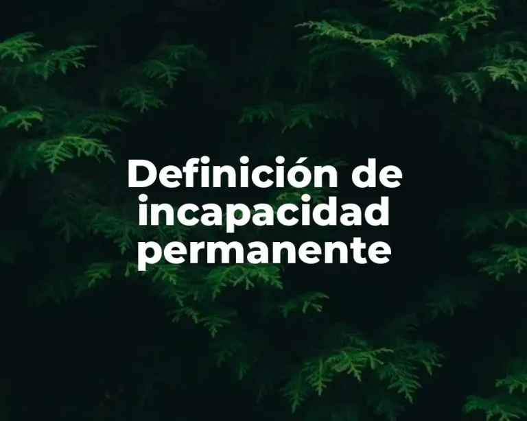 Definición de incapacidad permanente