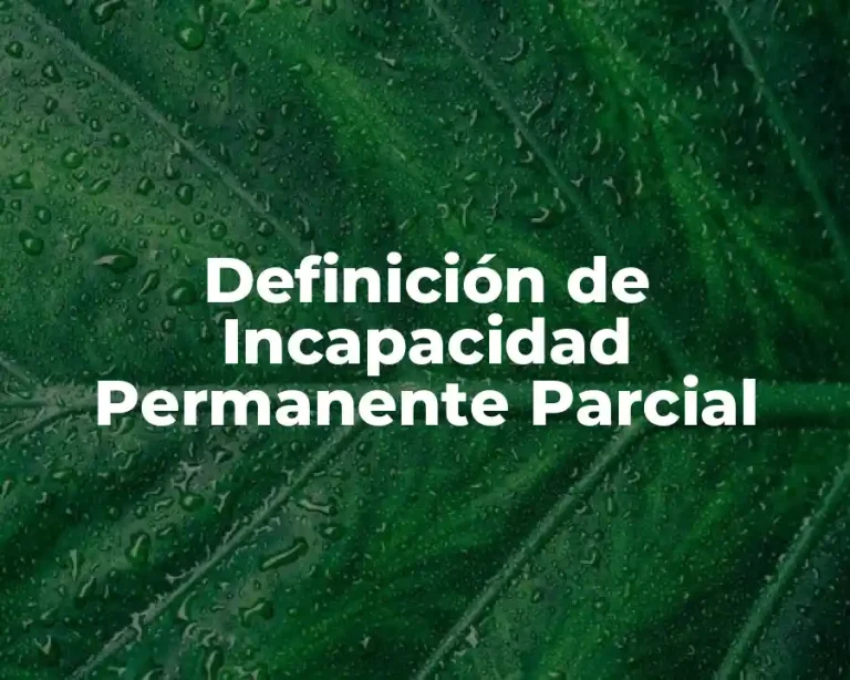 Definición de Incapacidad Permanente Parcial