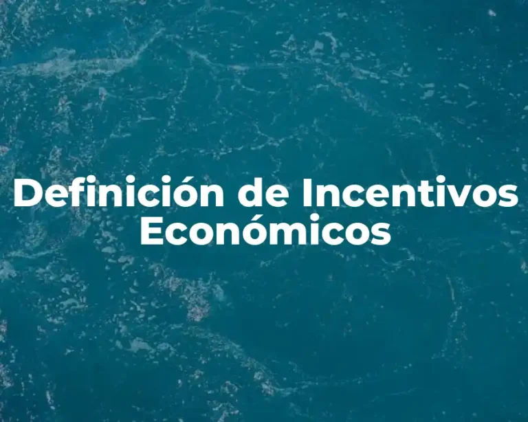 Definición de Incentivos Económicos
