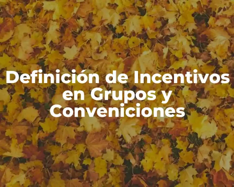 Definición de Incentivos en Grupos y Conveniciones