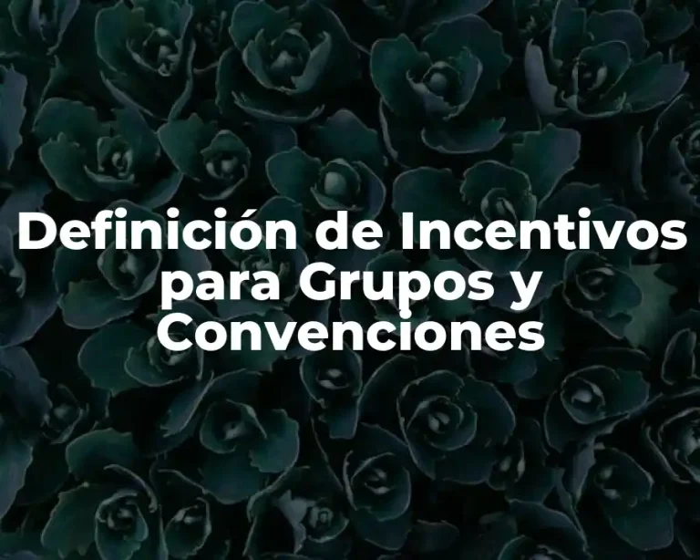 Definición de Incentivos para Grupos y Convenciones