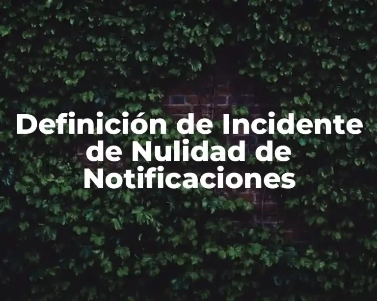 Definición de Incidente de Nulidad de Notificaciones