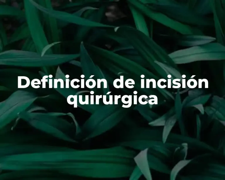 Definición de incisión quirúrgica