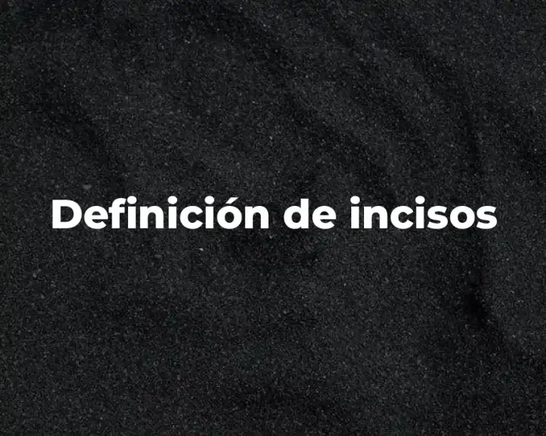 Definición de incisos