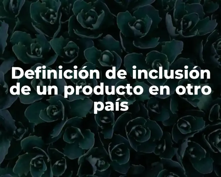 Definición de inclusión de un producto en otro país