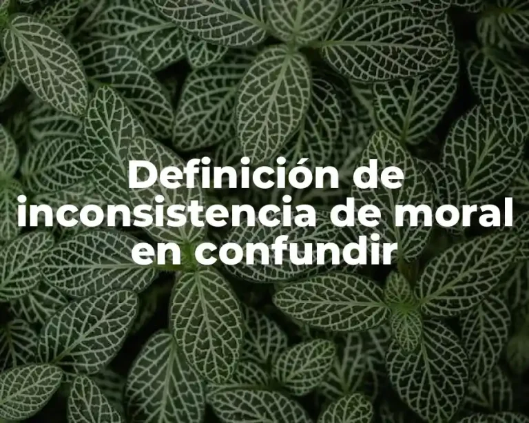 Definición de inconsistencia de moral en confundir