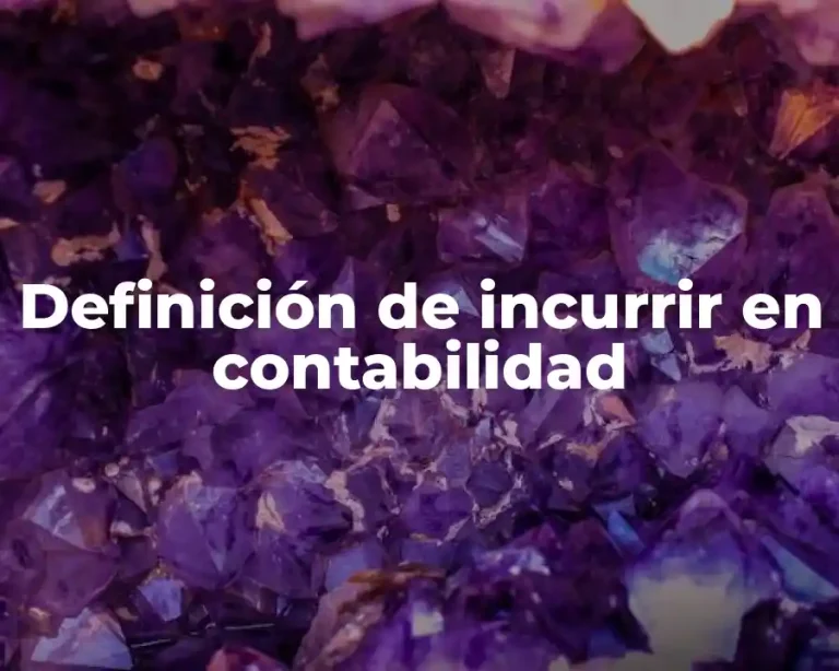 Definición de incurrir en contabilidad