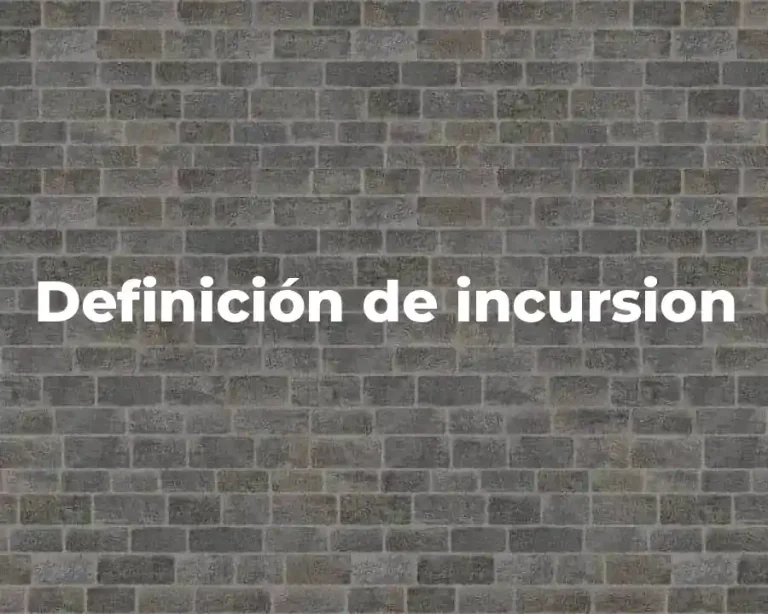 Definición de incursion