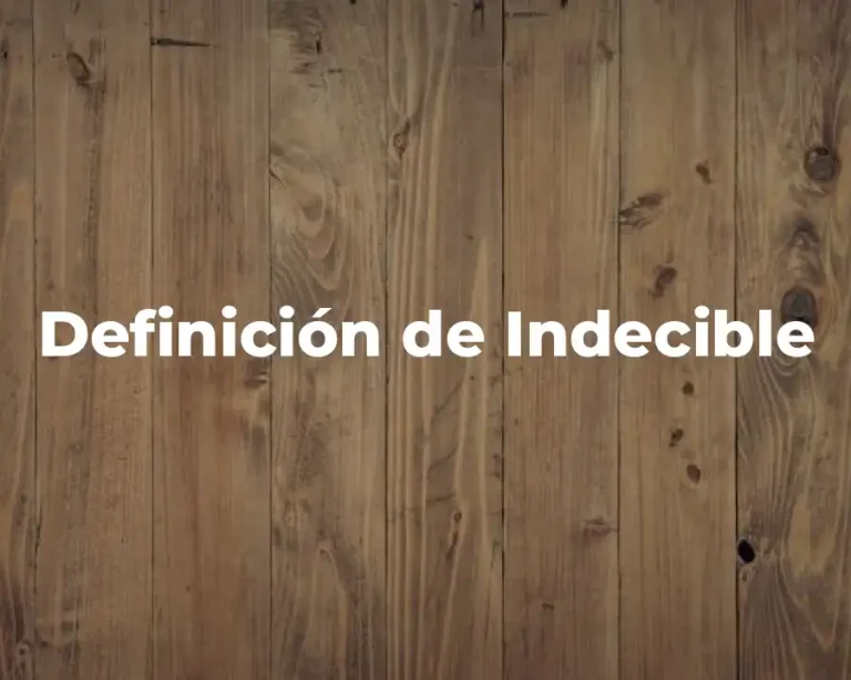 Definición de Indecible
