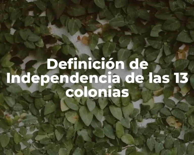 Definición de Independencia de las 13 colonias