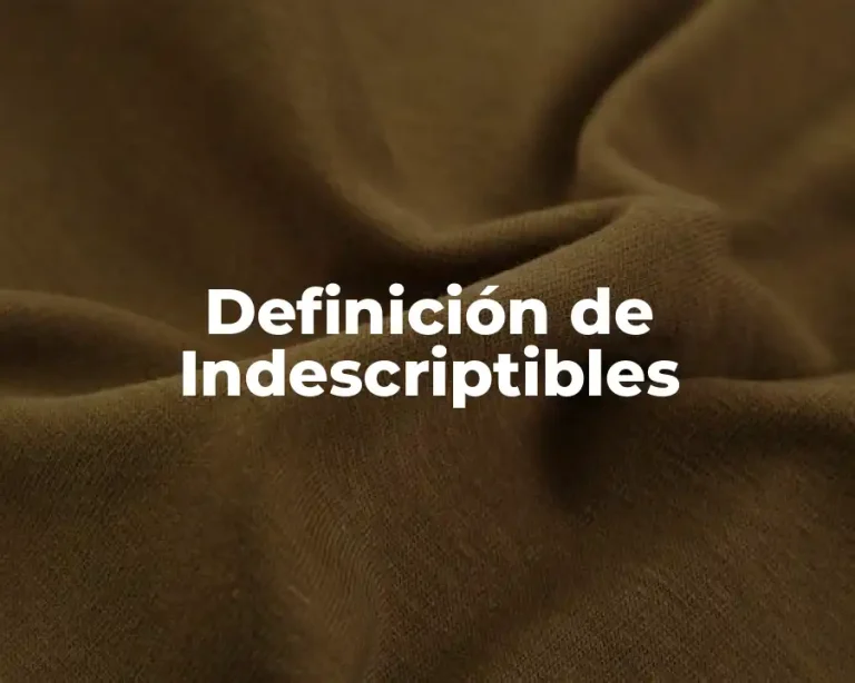 Definición de Indescriptibles